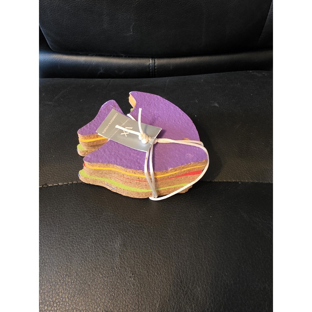 6‎ Fish Shaped Colorful Cork Coasters